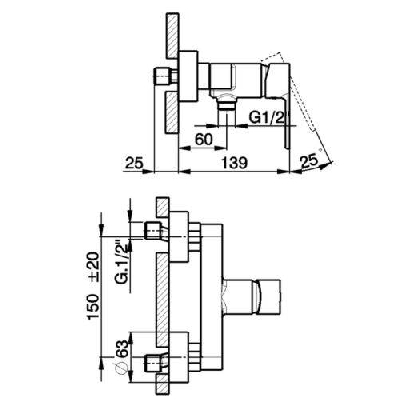 Miscelatore monocomando esterno doccia TENDER Cisal
