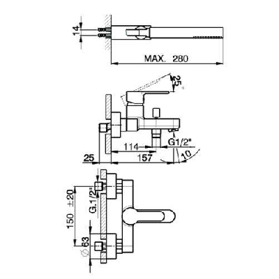 Miscelatore monocomando vasca TENDER Cisal