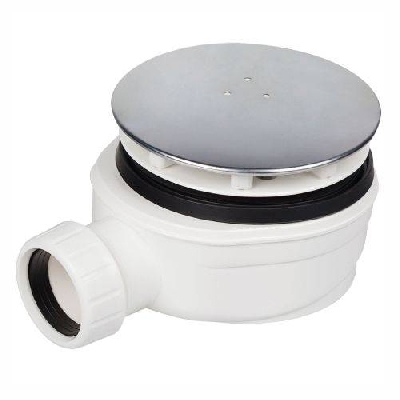 Sifone doccia slim d.90 con tappo per piletta cromato