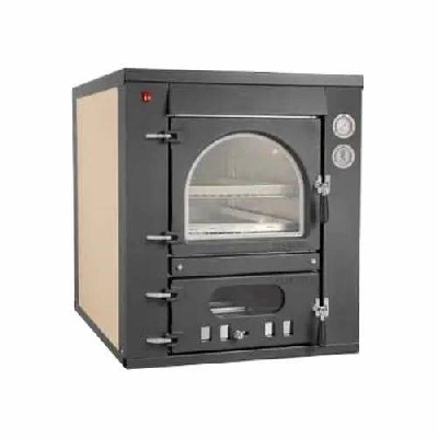 Forno a legna a cottura indiretta Clementi Master da incasso nero 80x45