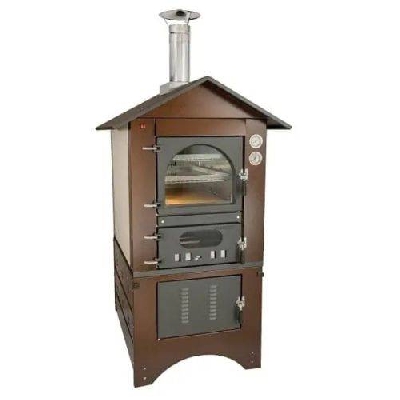 Forno a legna a cottura indiretta Clementi Master Ramato 80x45