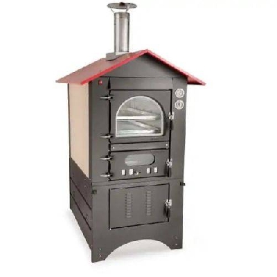 Forno a legna a cottura indiretta Clementi Master tetto rosso 80x45