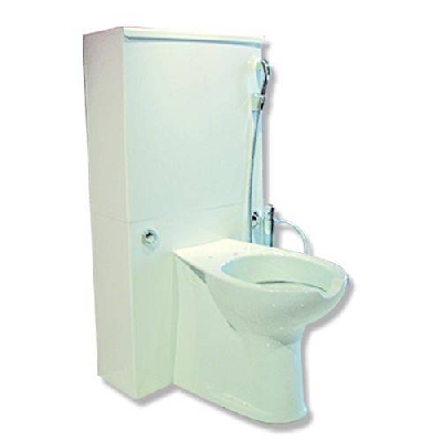 Parete attrezzata CM120 con vaso a terra, coprivaso, miscelatore e doccetta