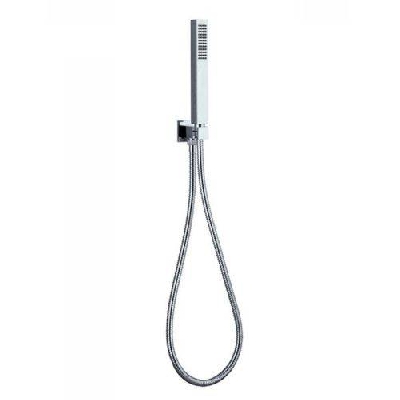 Completo doccia Glamour cromo e flessibile pvc argento cm 150