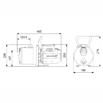 Pompa centrifuga monostadio autodescante JP 3-42 S-BBVP Grundfos 99458766
