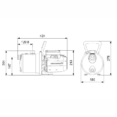 Pompa centrifuga monostadio autodescante JP 4-54 S-BBVP Grundfos 99458768