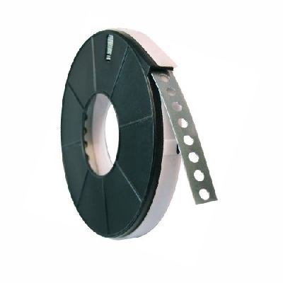 Bandella perforata in acciaio zincato con foro semplice mm 17x0,8 rotolo 10 mt