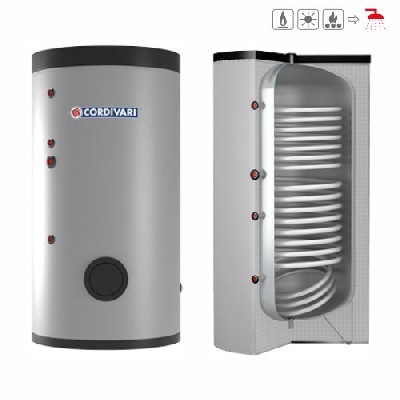 Bollitore per produzione di acqua calda sanitaria con 2 scambiatori fissi BOLLY 2 ST WB 200 Cordivari