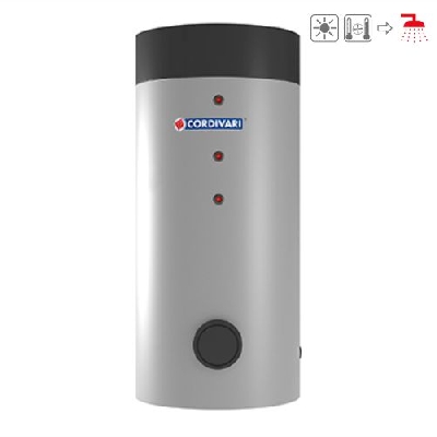 Bollitore Polywarm per pompe di calore per produzione di acqua calda sanitaria con integrazione solare BOLLY 2 PDC WB V003 Cordi