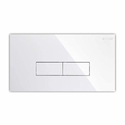 Placca Cassetta Pucci eco Slim due pulsanti a parete Bianca 80179580
