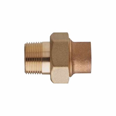 Bocchettone Rame a saldare dritto 3 pezzi a sede conica, F/filetto maschio