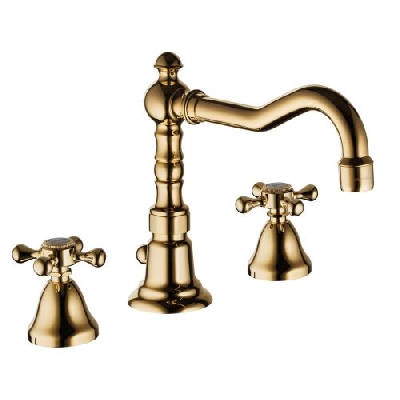 Batteria per lavabo 3 fori con bocca girevole RETRO' COLOR Palazzani