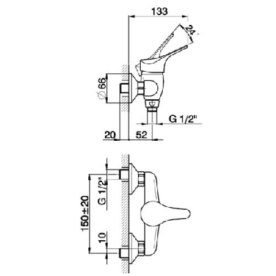 Cisal MITO 3 Set miscelatore lavabo + bidet + doccia esterno