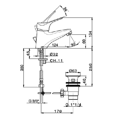 Set miscelatore lavabo + bidet + doccia esterno MITO 3 Cisal