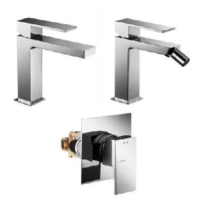 Set miscelatore lavabo + bidet + doccia incasso QADRA Palazzani