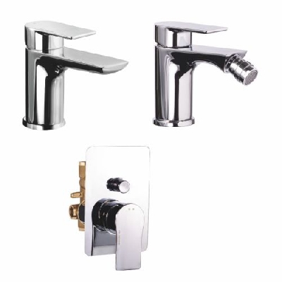 Set miscelatore lavabo + bidet + doccia incasso con deviatore QI Palazzani