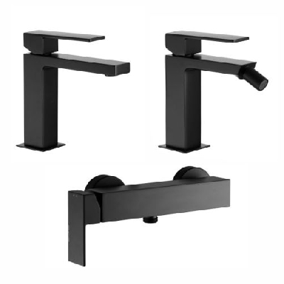 Set miscelatore lavabo + bidet + doccia esterno QADRA COLOR Palazzani