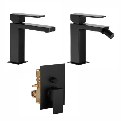 Set miscelatore lavabo + bidet + doccia incasso con deviatore QADRA COLOR Palazzani