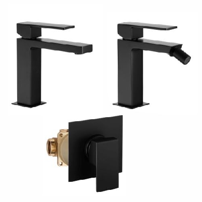 Set miscelatore lavabo + bidet + doccia incasso QADRA COLOR Palazzani