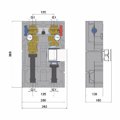 Gruppo di rilancio diretto per impianti di riscaldamento Serie GRD Mut 7.030.01923