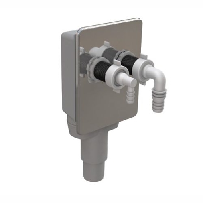 Bonomini BIBOX sifone a incasso doppio per scarico elettrodomestici copertura in acciaio inox 3455IX45S9