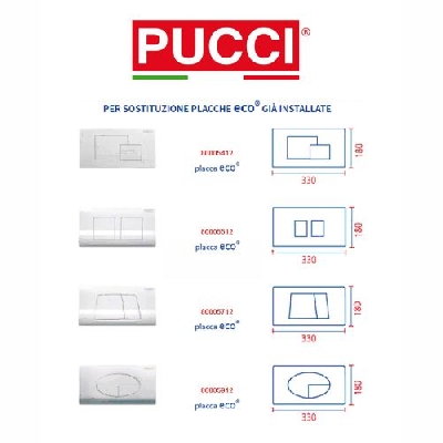 Pucci PLACCA di comando ECO cromo per sostituzione placche già installate 80179562