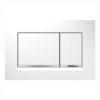 Geberit SIGMA30 Placca di comando con doppio pulsante Bianco/Cromo lucido/Bianco 115.883.KJ.1