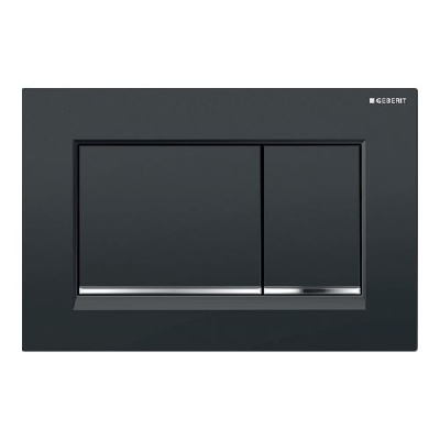 Geberit SIGMA30 Placca di comando con doppio pulsante Nero/Cromato/Nero 115.883.KM.1
