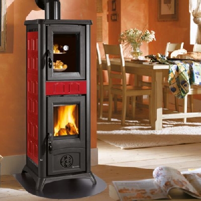 Stufa a legna GEMMA FORNO bordeaux La nordica Extraflame