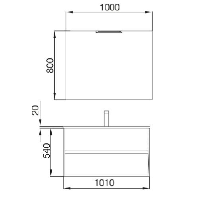 Salgar NOJA Mobile da bagno sospeso 100 cm rovere caledonia con lavabo + specchio + applique a led