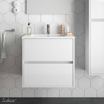 Salgar NOJA Mobile da bagno sospeso 60 cm bianco lucido con lavabo