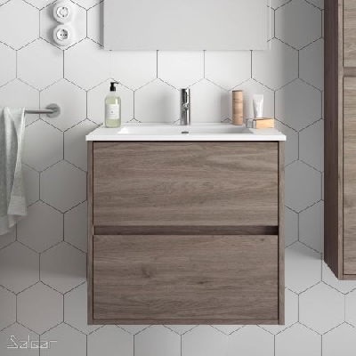 Salgar NOJA Mobile da bagno sospeso 70 cm rovere eternity con lavabo