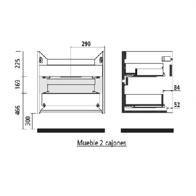 Salgar NOJA Mobile da bagno sospeso 80 cm rovere caledonia con lavabo