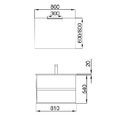 Salgar NOJA Mobile da bagno sospeso 80 cm rovere caledonia con lavabo + specchio + applique a led