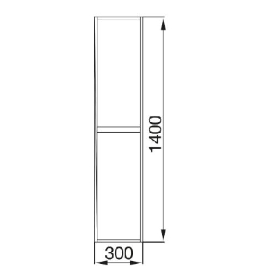 Salgar NOJA Colonna bagno sospesa H 140 cm bianco lucido