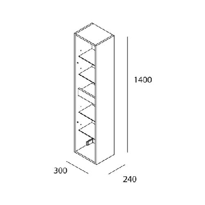 Salgar NOJA Colonna bagno sospesa H 140 cm grigio opaco