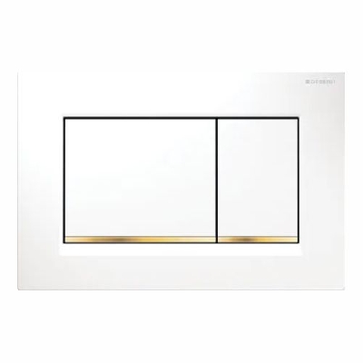 Geberit SIGMA30 Placca di comando con doppio pulsante Bianco/Oro/Bianco 115.883.KK.1