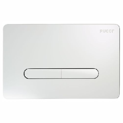 PUCCI Placca di comando con doppio pulsante TRATTO per cassetta eco