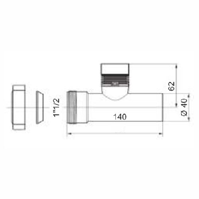 Bonomini AIRPIPE Valvola immissione aria bianco D. 40 x 140 mm 0720AB64B0