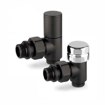 APM Kit valvole d'arredo nere a squadra termostatizzabili