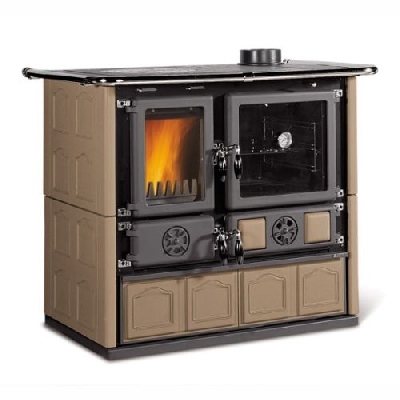 La nordica Extraflame Cucina a legna ROSA 5.0 VST - maiolica Tortora