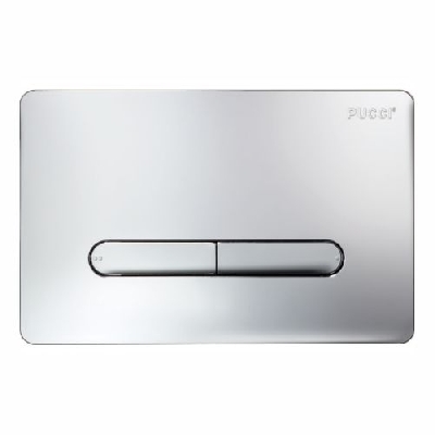 PUCCI Placca di comando con doppio pulsante TRATTO Cromata per cassetta eco