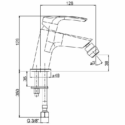 Jacuzzi Miscelatore monocomando Bidet LUCENTE senza scarico 0LU00092JA00