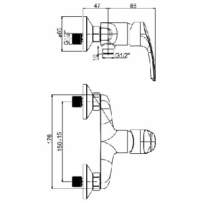 Jacuzzi Miscelatore monocomando doccia esterno LUCENTE 0LU00028JA00