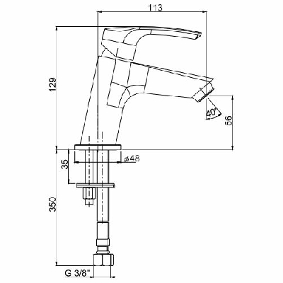 Jacuzzi Miscelatore monocomando lavabo LUCENTE senza scarico 0LU00086JA00