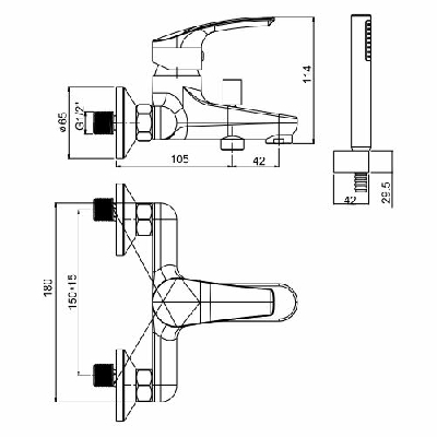 Jacuzzi Miscelatore monocomando Vasca esterno LUCENTE 0LU00002JA00