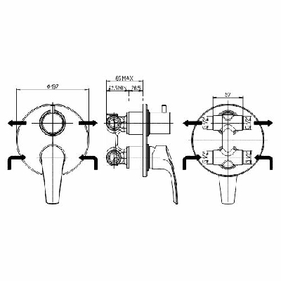 Jacuzzi Miscelatore monocomando incasso doccia LUCENTE con deviatore 0LU00400JA00
