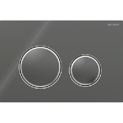 Geberit SIGMA21 Placca di comando con doppio pulsante vetro lava con anelli cromo 115.884.JK.1