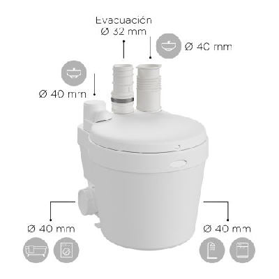 SFA Watersan 11 Pompa acque grigie per lavabo, lavatrice, lavastoviglie, doccia e bidet WS11