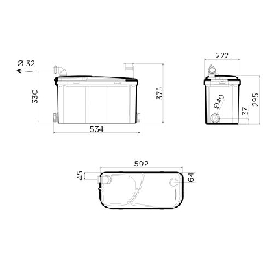 SFA Watersan 20 Pompa acque grigie per lavabo, lavatrice, lavastoviglie, doccia e bidet WS20